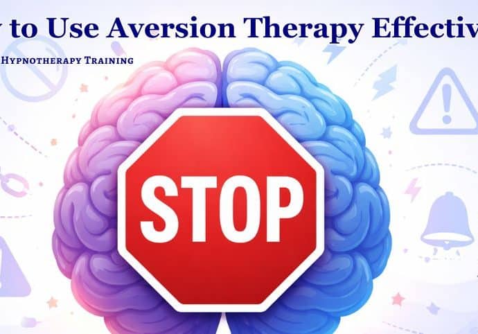 Concept image: a brain with a stop sign to indicate aversion therapy