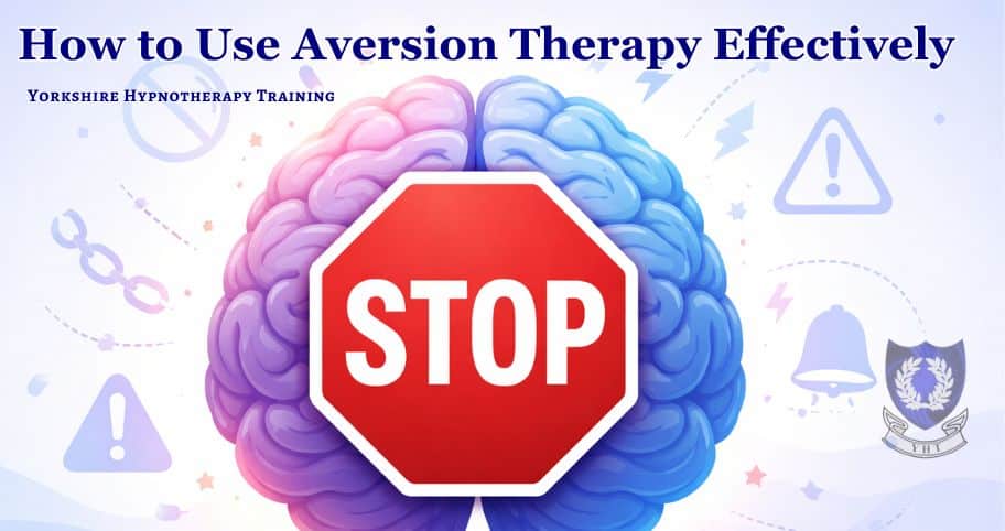 Concept image: a brain with a stop sign to indicate aversion therapy