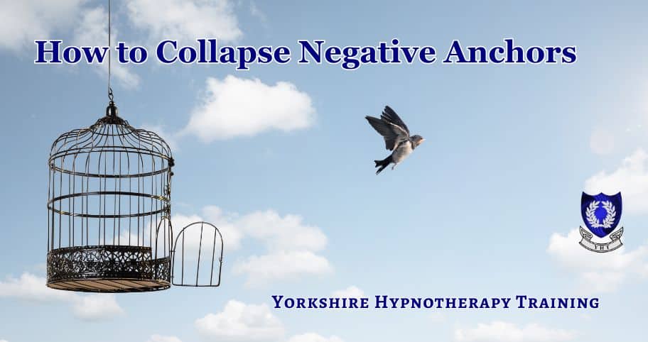 concept image: a bird flying free from a bird cage to represent freedom from negative associations