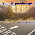 How to Kick Start your Hypnotherapy Business: 15 Practical Tips concept image: a road marked start leading to a destination of success for kick start your hypnotherapy business