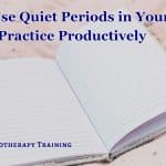 concept image an empty diary to indicate quiet time in a therapy practice