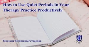 concept image an empty diary to indicate quiet time in a therapy practice