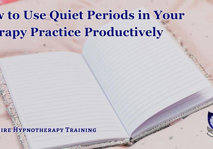 concept image an empty diary to indicate quiet time in a therapy practice