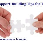 concept image, hands fitting two jigsaw pieces together to indicate rapport