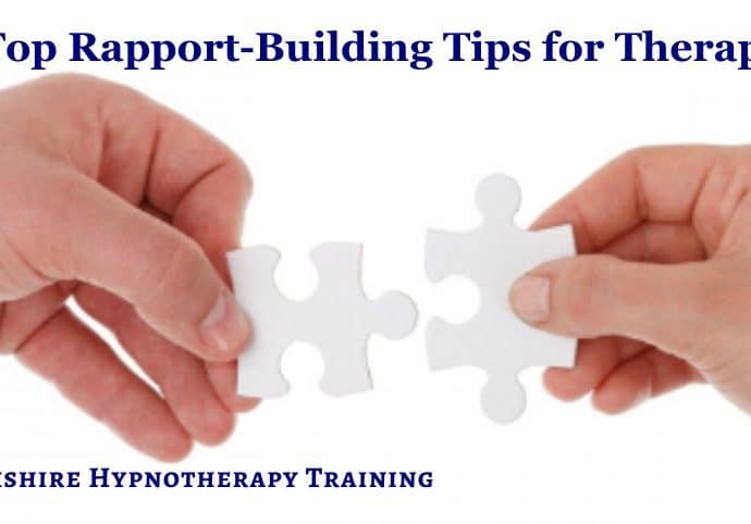 concept image, hands fitting two jigsaw pieces together to indicate rapport