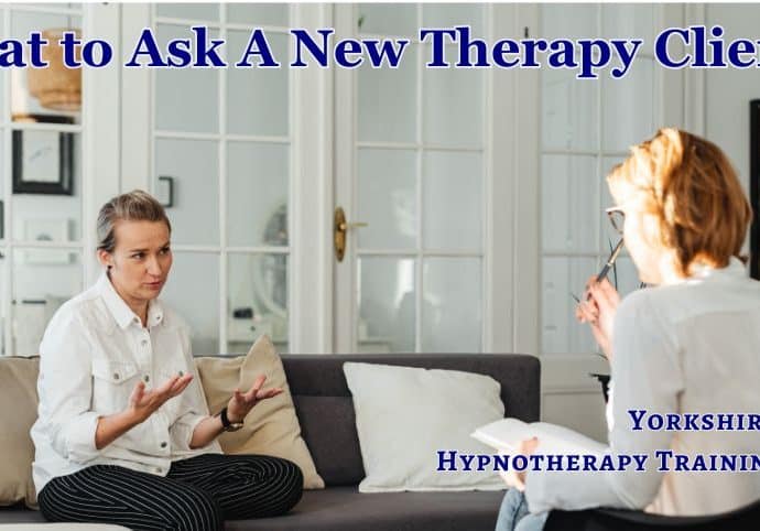 a therapist interviewing a new client