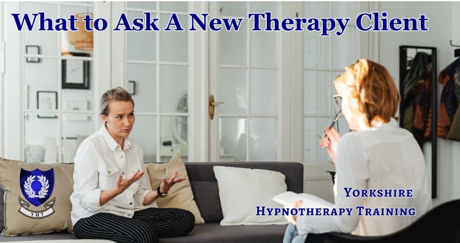 a therapist interviewing a new client