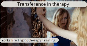 transference in therapy: concept image a woman looking into a mirror