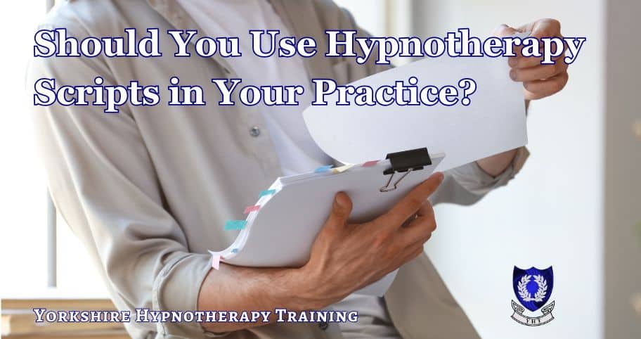 a woman reading a hypnotherapy script